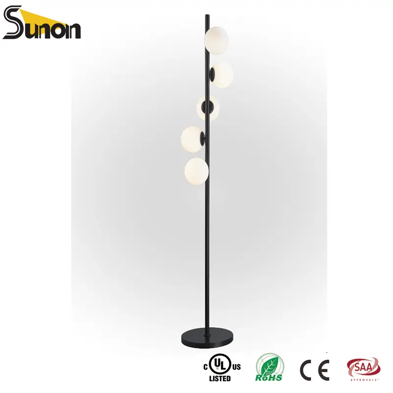Frosted Glass Globe Modern Floor Lamp