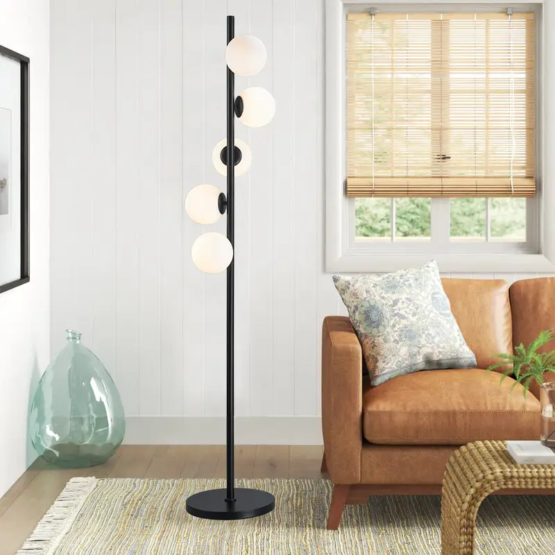 Frosted Glass Globe Modern Floor Lamp